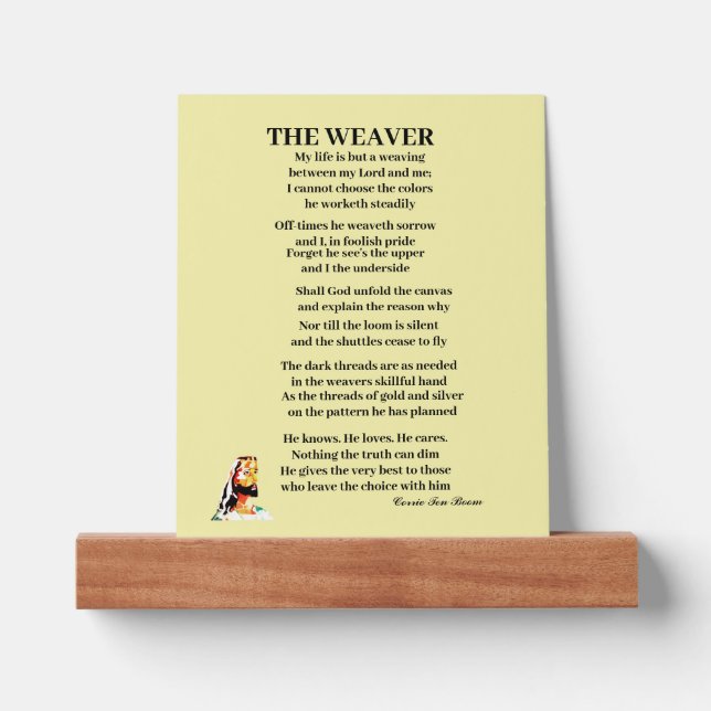 THE WEAVER POEM PICTURE LEDGE (Front)