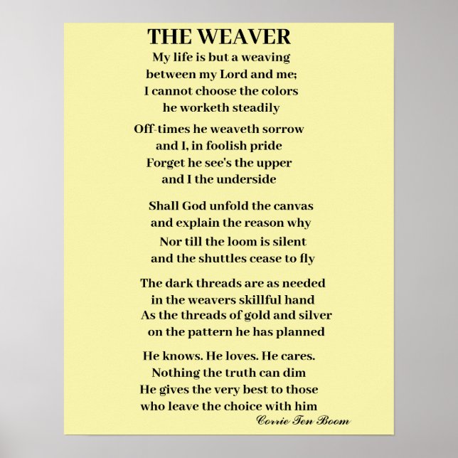 THE WEAVER POEM POSTER (Front)