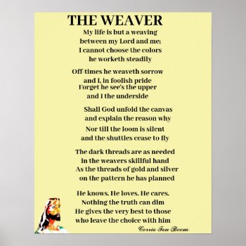 The Weaver Poem Poster by JoAnnHayden at Zazzle