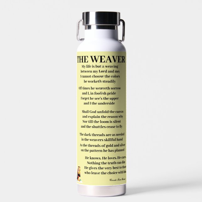 THE WEAVER POEM  WATER BOTTLE (Front)