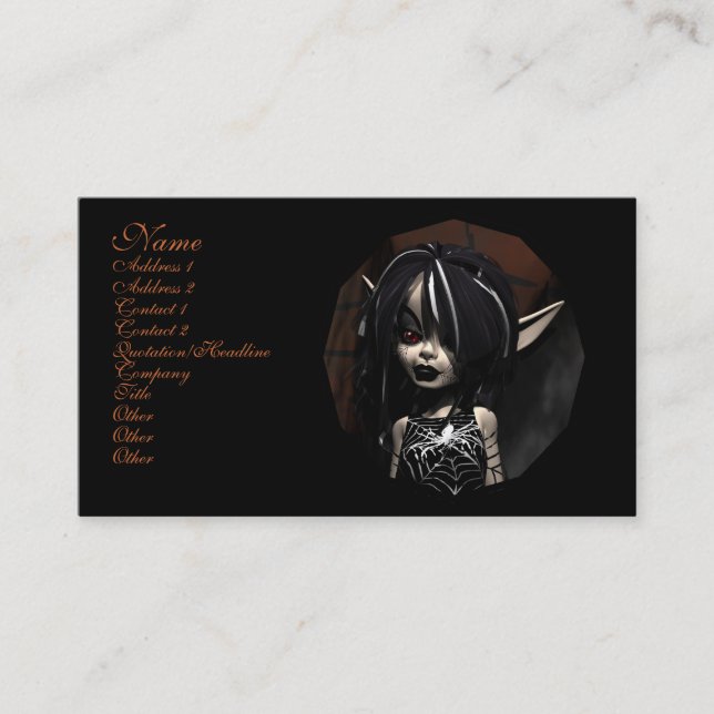The Web Master Faery Business Card (Front)