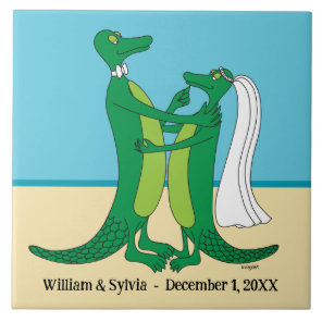 The Wedding Alligators Ceramic Tile