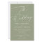 The Wedding Budget Sage Green White Elegant Invite