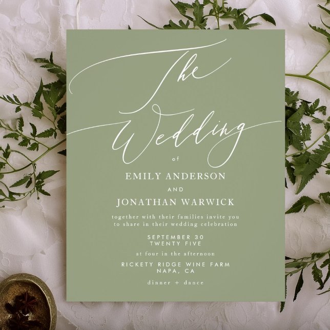 The Wedding Budget Sage Green White Elegant Invite Flyer (Creator Uploaded)