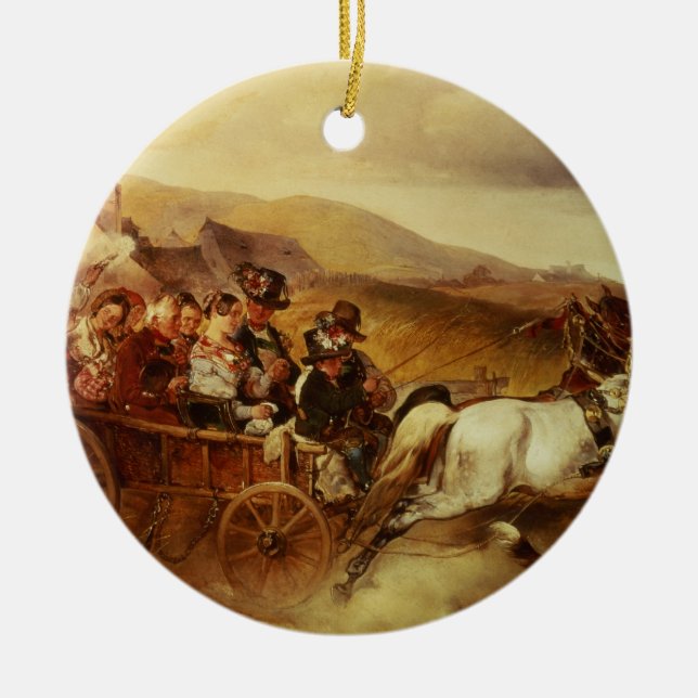 The Wedding Cart Ceramic Ornament (Front)