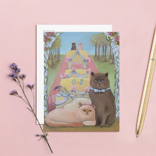 The Wedding Cats Personalize Initials Postcard
