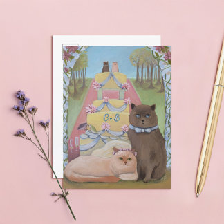 The Wedding Cats Personalize Initials Postcard