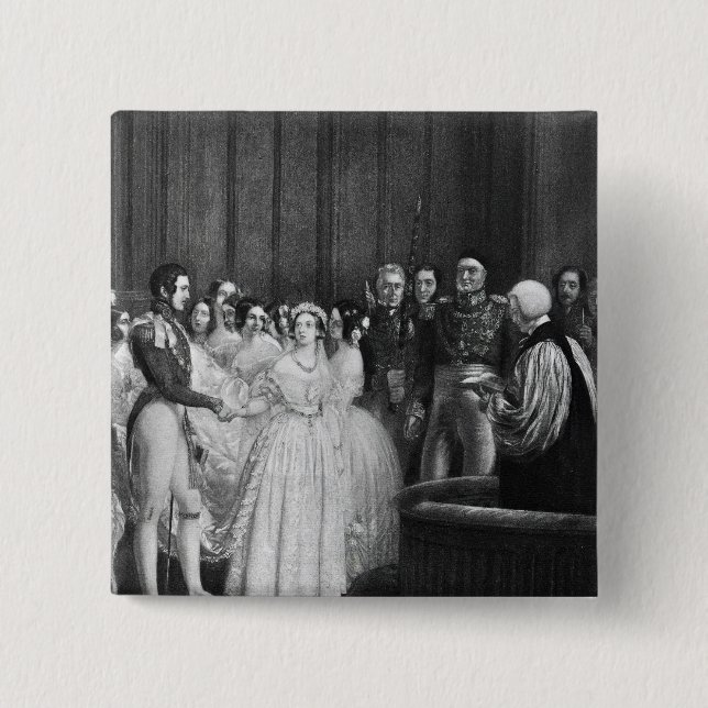 The wedding ceremony pinback button (Front)