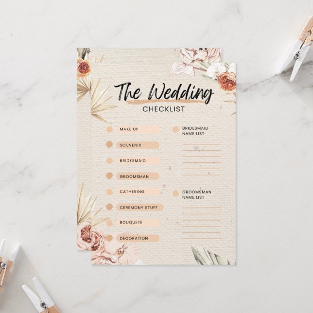 The Wedding Checklist  Invitation (Front/Back In Situ)