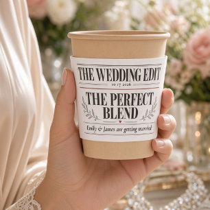 The Wedding Edit The Perfect Blend Newspaper Coffee Cup Sleeve