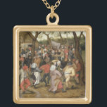 The Wedding Feast Gold Plated Necklace<br><div class="desc">Image:59729  The Wedding Feast. Brueghel,  Pieter the Younger (c.1564-1638). Private Collection,  Photo © Bonhams,  London,  UK.  Art,  Fine Art.</div>