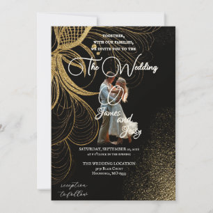 the wedding Invitation golden