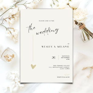 The wedding Invitation - Minimalist Black and Gold