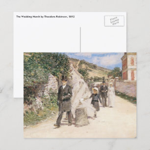 The Wedding March by Robinson, Vintage Newlyweds Postcard