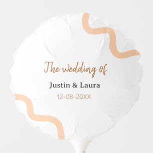 The wedding of add bride groom name date peach balloon