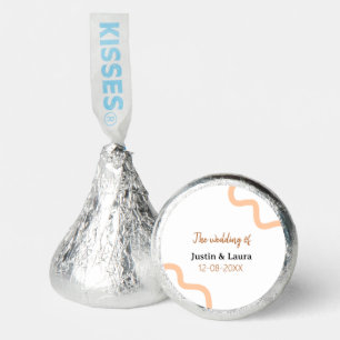 The wedding of add bride groom name date peach hershey®'s kisses®