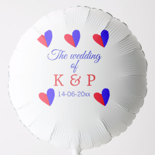 The wedding of add couple name initial letter date balloon