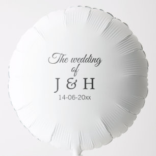 The wedding of add couple name initial letter date balloon