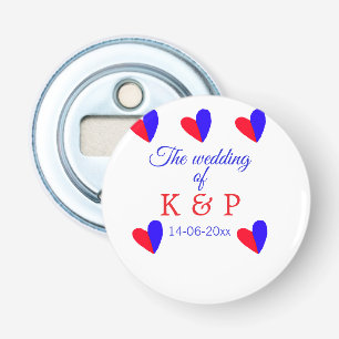 The wedding of add couple name initial letter date bottle opener