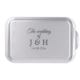 The wedding of add couple name initial letter date cake pan