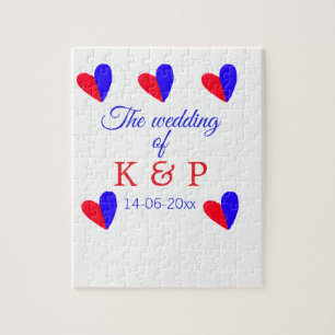 The wedding of add couple name initial letter date jigsaw puzzle