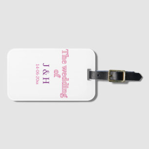 The wedding of add couple name initial letter date luggage tag