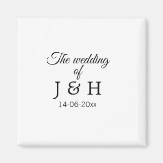The wedding of add couple name initial letter date magnet