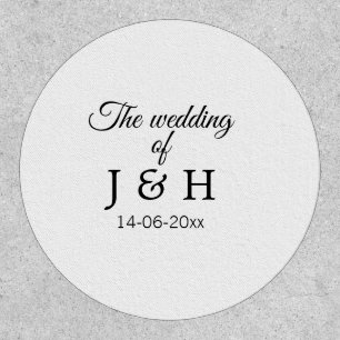 The wedding of add couple name initial letter date patch