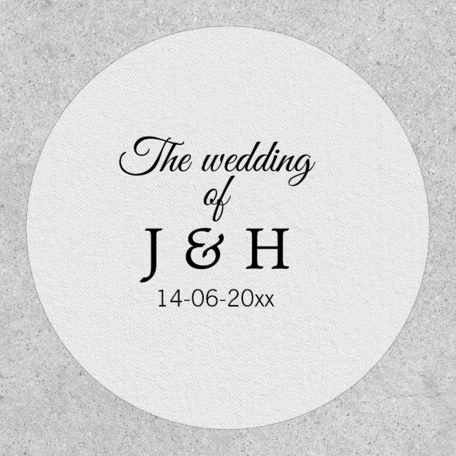 The wedding of add couple name initial letter date patch (Front)