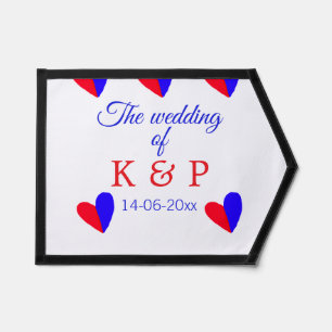 The wedding of add couple name initial letter date pennant