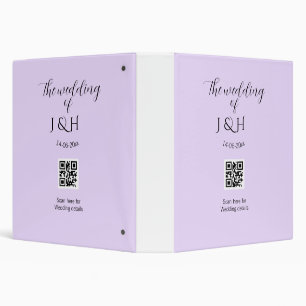 The wedding of add couple name QR code scan detail 3 Ring Binder