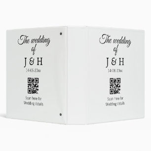 The wedding of add couple name QR code scan detail 3 Ring Binder