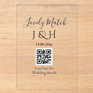 The wedding of add couple name QR code scan detail Acrylic Invitations