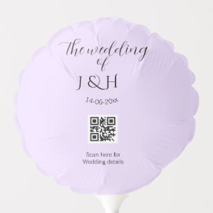 The wedding of add couple name QR code scan detail Balloon