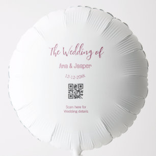 The wedding of add couple name QR code scan detail Balloon