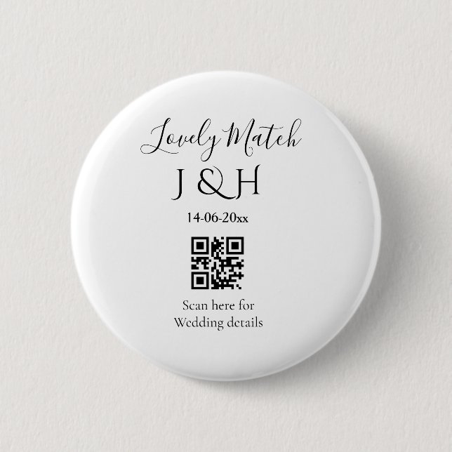 The wedding of add couple name QR code scan detail Button (Front)