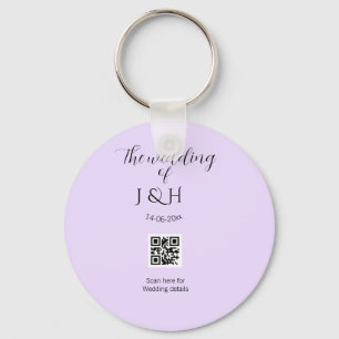 The wedding of add couple name QR code scan detail Keychain
