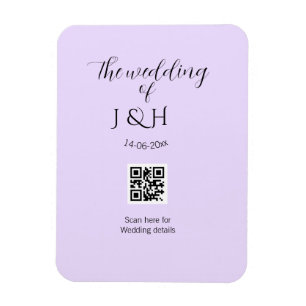 The wedding of add couple name QR code scan detail Magnet