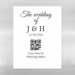 The wedding of add couple name QR code scan detail Magnetic Dry Erase Sheet