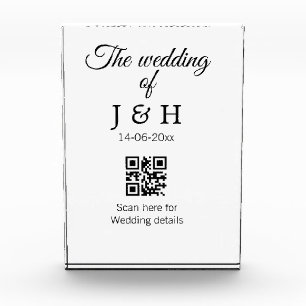 The wedding of add couple name QR code scan detail Photo Block