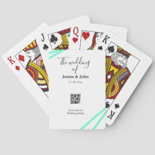 The wedding of add couple name QR code scan detail Poker Cards