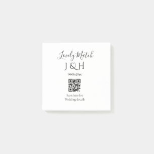 The wedding of add couple name QR code scan detail Post-it Notes