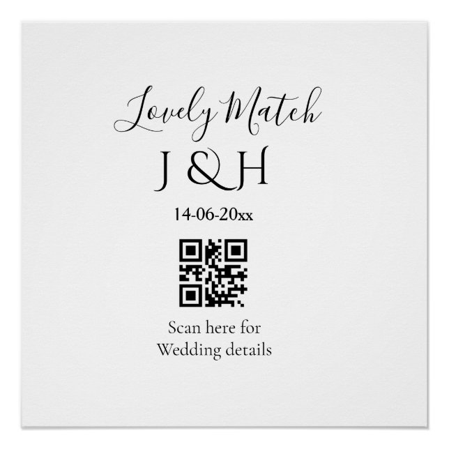 The wedding of add couple name QR code scan detail Poster (Front)