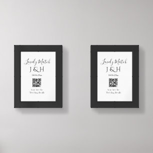 The wedding of add couple name QR code scan detail Wall Art Sets