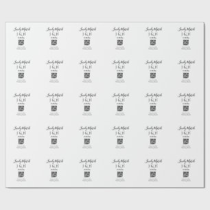 The wedding of add couple name QR code scan detail Wrapping Paper