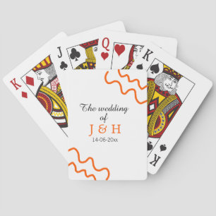 The wedding of add couple name terracotta black poker cards
