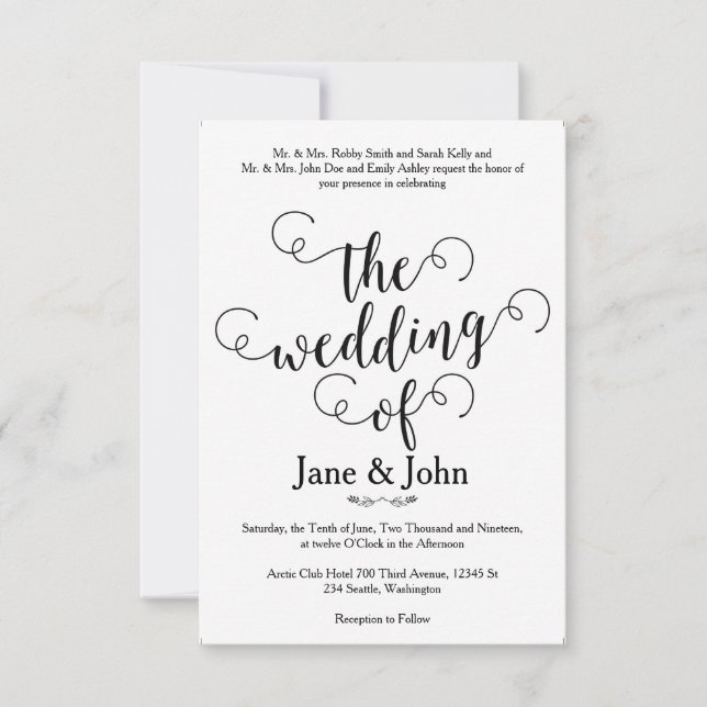 The Wedding of Basic Wedding Invitation (Front)