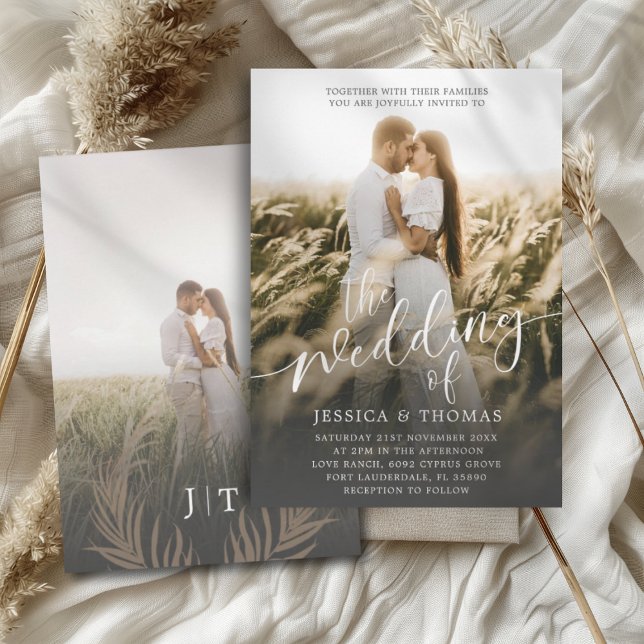 The Wedding Of Black & White Photo Wedding Invitation (Creator Uploaded)