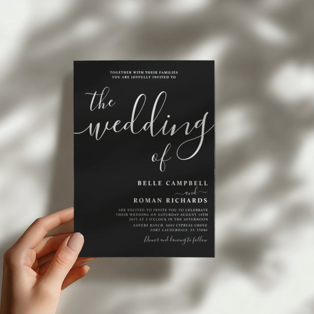 The Wedding Of Black & White Wedding  Invitation (Creator Uploaded)
