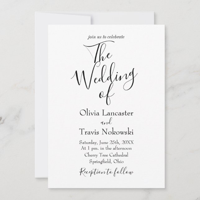 The Wedding Of Customizable Wedding Invitation (Front)